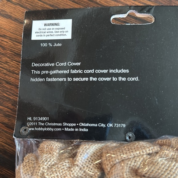 Jute Burlap Lamp or Tree Cord Cover. New. - Picture 3 of 4
